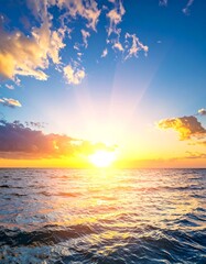 Beautiful sunset over the ocean