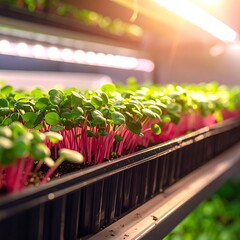Hydroponic Vegetable Growth.