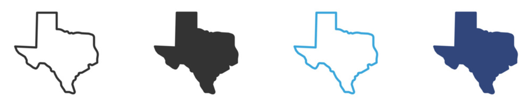 Texas map icon set, vector illustration .