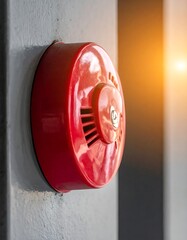 Close-up of a red fire alarm