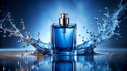 perfume bottle isolated on black