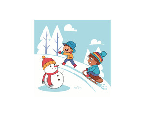 premium vector set of happy kids playing Free SVG Download