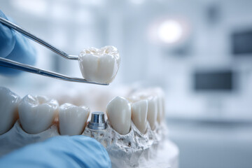 Modern dental technology enables advanced procedures, modern clinic environment supports crown placement, modern techniques ensure successful restoration