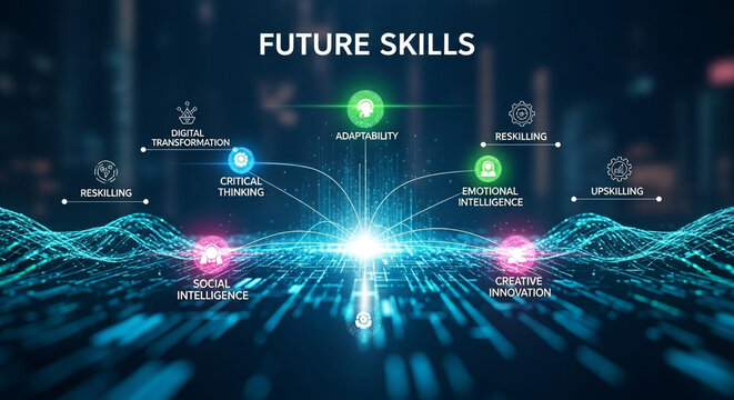 Empowering the future workforce by highlighting essential skills like adaptability, critical thinking, and digital transformation for career growth