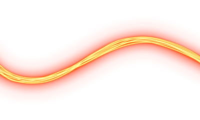 Transparent neon glowing bright energy stream flowing line in motion wave with yellow light curve electricity power technology on isolated background