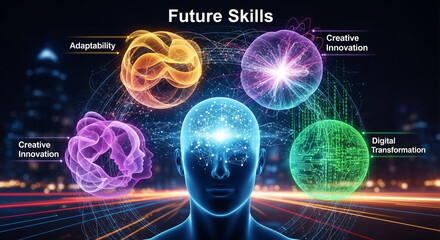 Unlock future success with dynamic visualizations of key skills like adaptability and innovation powering digital transformation
