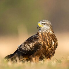 Close-up of a red kite in natural habitat