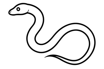  snake line art vector illustration, snake icon
