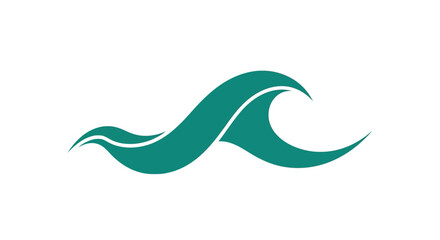 Naklejka premium Graceful flowing teal wave vector illustration, capturing the serene beauty and dynamic energy of ocean currents, perfect for refreshing aquatic themes and modern design elements