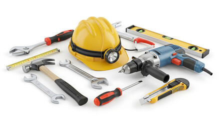 Fototapeta premium set of tools on white