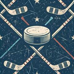 seamless pattern texture of hockey elements	
