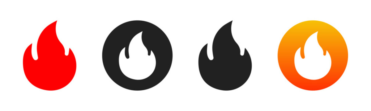 Trending fire flame icon. Popular or trending content in social media