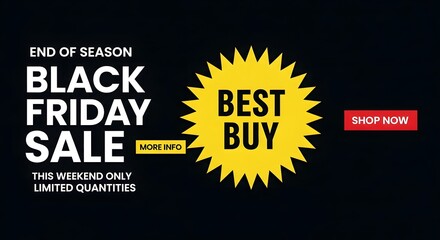 Black friday sale announcement with best buy and shop now button