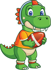 Fototapeta premium A cute, funny green crocodile cartoon character with a big smile is a happy vector illustration