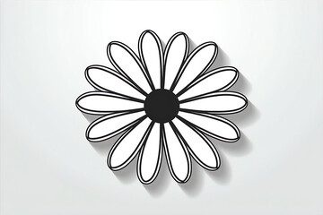 white flower on a  background , Stylized_black_and_white_daisy_flower_vector , flower, daisy, nature, white, isolated, chamomile.white flower on a  background , Stylized_black_and_white_daisy_flower_v