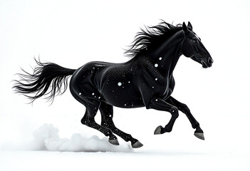 horse vector illustration , -elegant-black-and-white-vector-illustration , horse, animal, vector, stallion, illustration, silhouette.