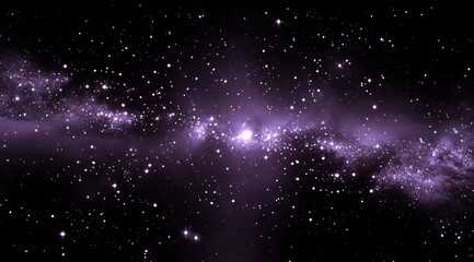 Fototapeta premium A purple starry background with glowing stars on the left side of the screen, creating an elegant and mysterious atmosphere