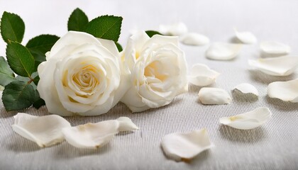 White Roses And Petals