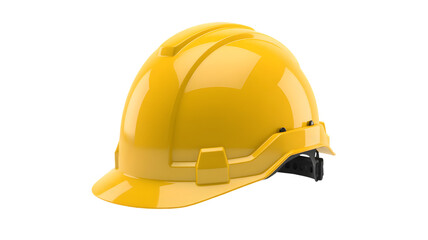 Yellow hard hat isolated on white background for construction and safety