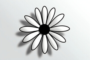white flower on a  background , Stylized_black_and_white_daisy_flower_vector , flower, daisy, nature, white, isolated, chamomile.