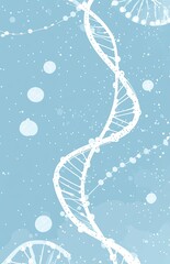 Celestial DNA Helix Amid Glowing Particles