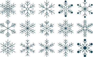 Snowflake & Winter Elements Set vector 