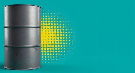 Metal Oil Drum on Abstract Background