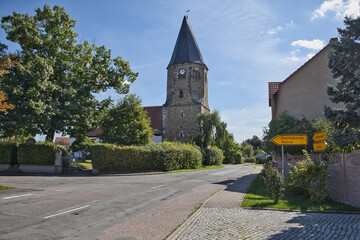 Marienkirche Horburg in Horburg-Maßlau, historische Dorfkirche bei Leuna, Sachsen-Anhalt