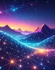 Digital Mountain Landscape.