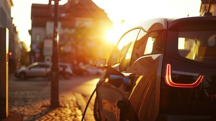 Electric car charger ona street