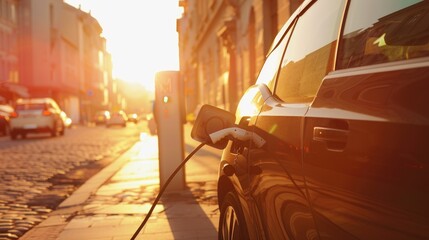 Electric car charger ona street