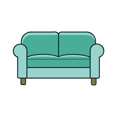 Obraz premium Simple two seat sofa in a stylish light green color palette