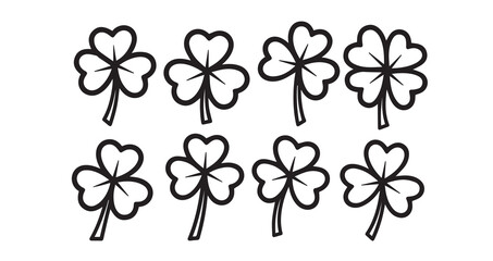 Obraz premium Clover flower Line Art Floral Vector Illustration