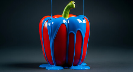 red pepper on black background
