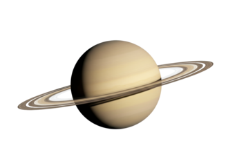 Saturn planet with rings isolated on transparent PNG, celestial body for astronomy and space exploration concepts