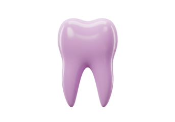 Lilac molar isolated PNG, realistic 3D render of a human tooth for dental care, oral hygiene and dentistry concepts
