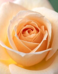 Obraz premium Close-up of a delicate peach-colored rose