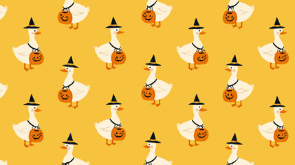 Playful Halloween ducks pattern