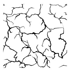 Natural Earth Crack Seamless Texture Isolated on White