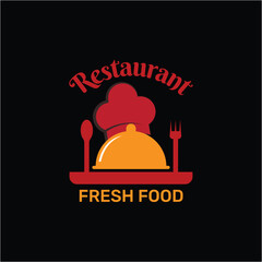 Restaurant Logo with Chef Hat and Food Plate