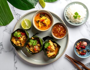 Delicious Southeast Asian Fish Dish with Rice.