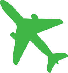 Vector art of green airplane silhouette