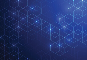 abstract blue background with hexagons