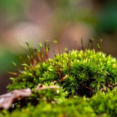 green moss macro AI generated