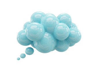 Light blue speech bubble made of spheres isolated PNG, communication and social media concept on transparent background