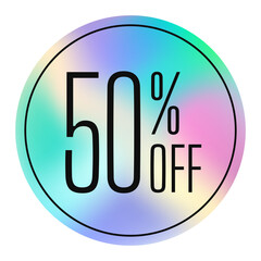Holographic 50% off sale badge