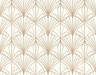 Elegant Art Deco Fan Pattern Wallpaper.