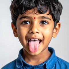 Happy Child Showing Tongue.