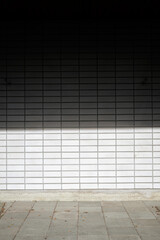 Street wall background,Industrial background, empty grunge urban street with warehouse brick wall