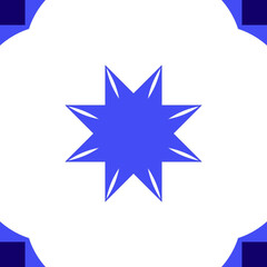 Vibrant blue starburst geometric pattern for eye catching modern designs with a clean aesthetic, perfect for technology and creative projects